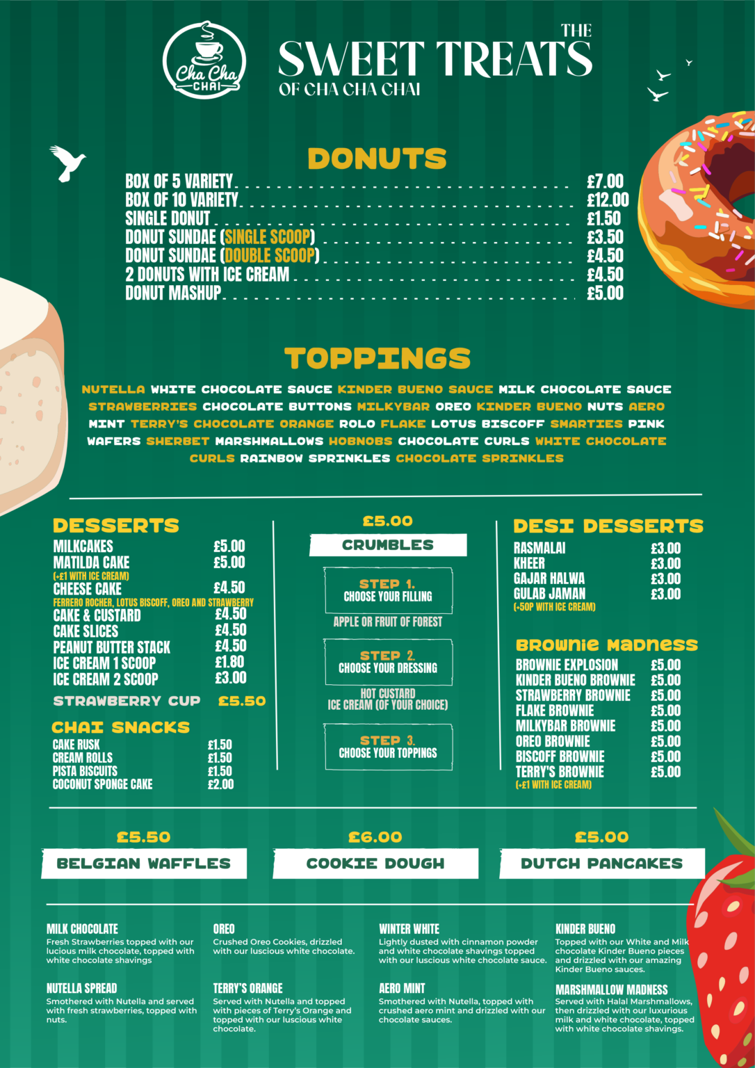 Cha Cha Chai menu design