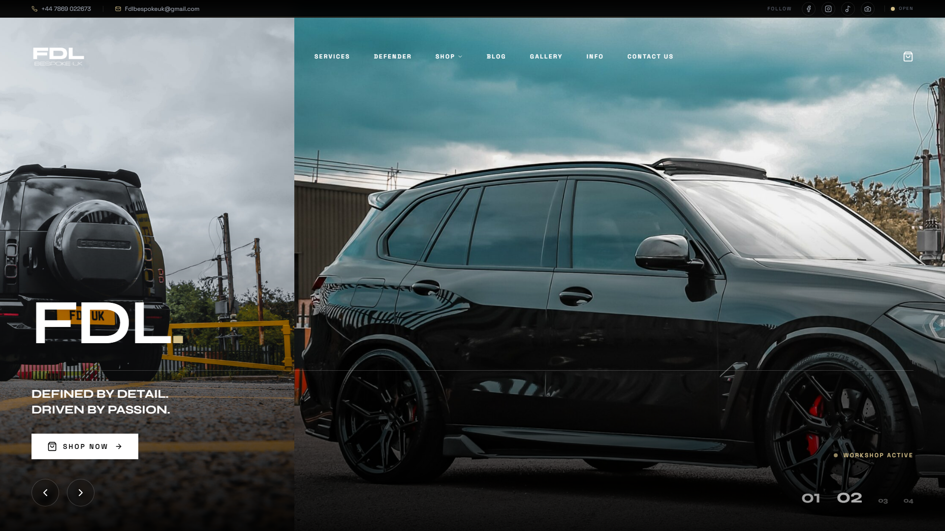 FDL Bespoke premium automotive website homepage