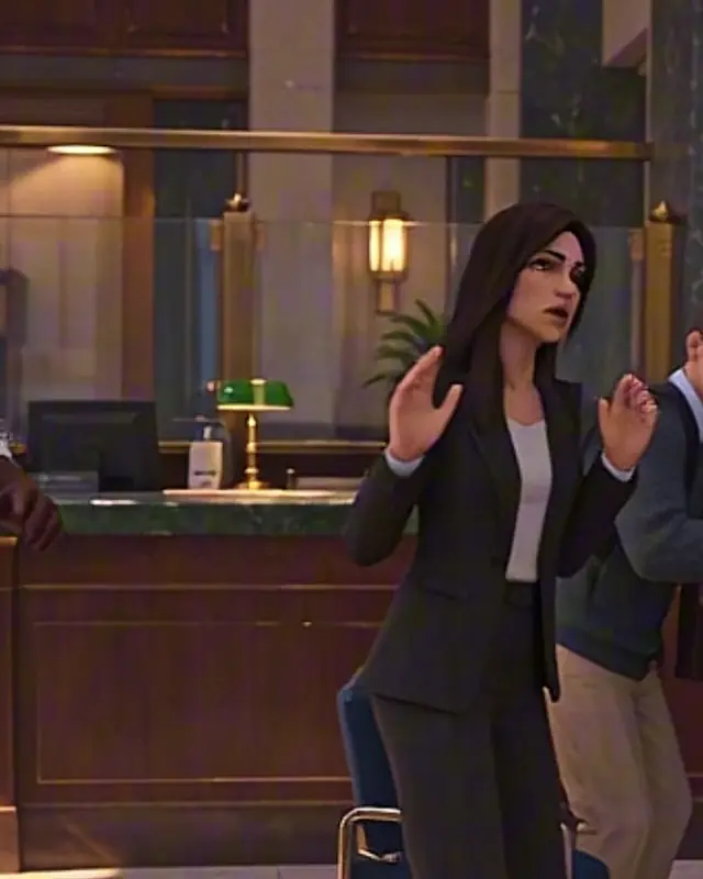 A Manchester bank lobby mid-heist